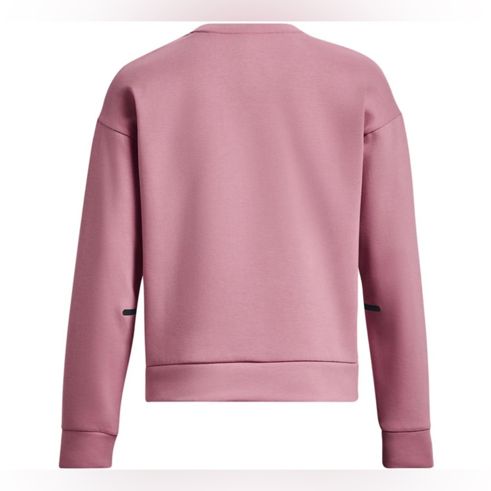 Under Armour Unstoppable Fleece Women’s Crew in Pink with Black Accents - Picture 2 of 5